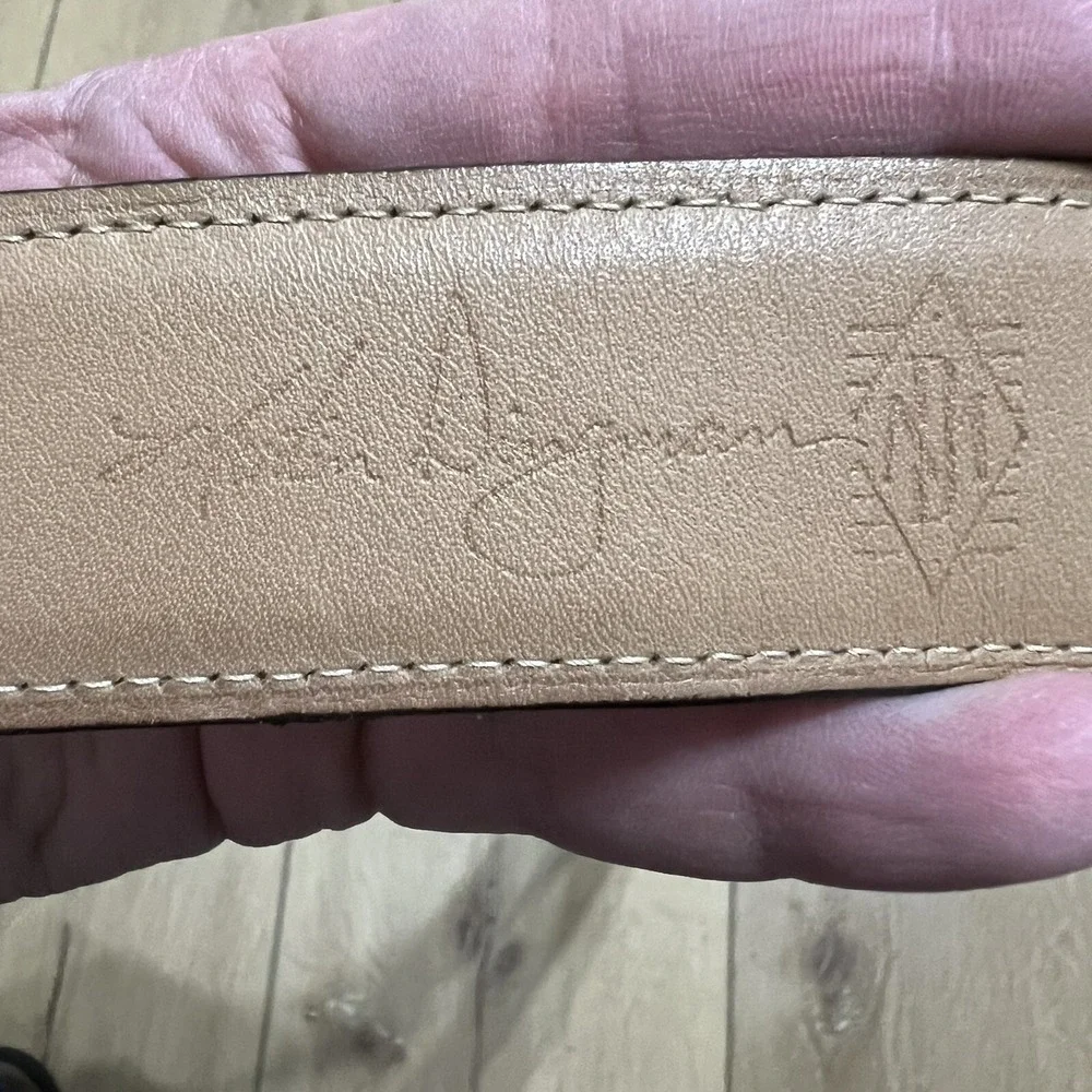 Martin Dingman Belt Mens 43 Tan Genuine Leather Made By Hand Quality Preppy Clas